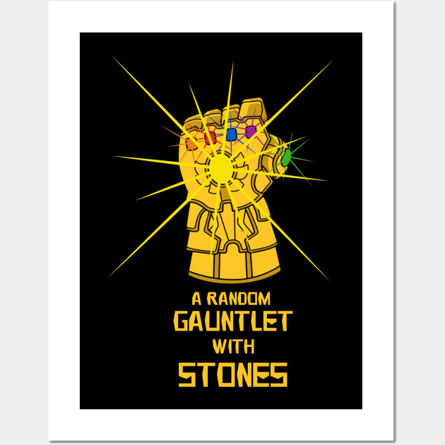 A RANDOM GAUNTLET WITH STONES Wall Art by janlangpoako